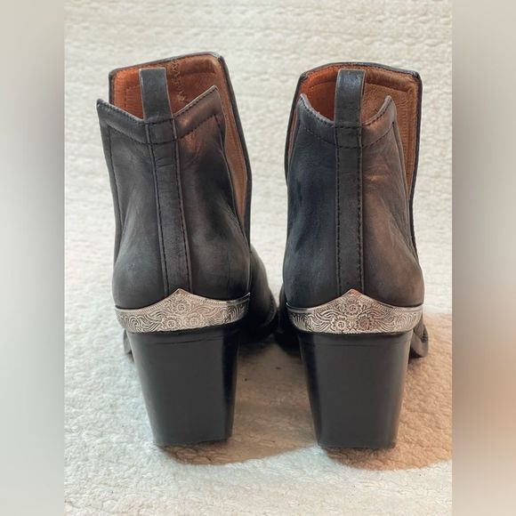 Jeffrey Campbell Cromwell Boot black distressed leather ankle bootie size 6.5 - Picture 7 of 10